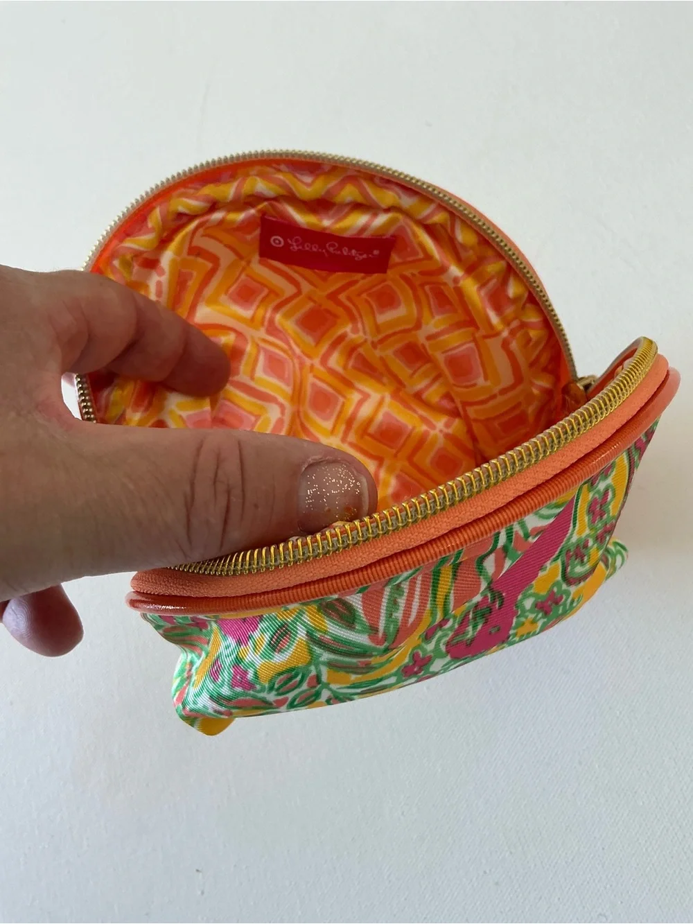 Lilly Pulitzer Small Zip Cosmetic Pouch Makeup Bag Tropical Print